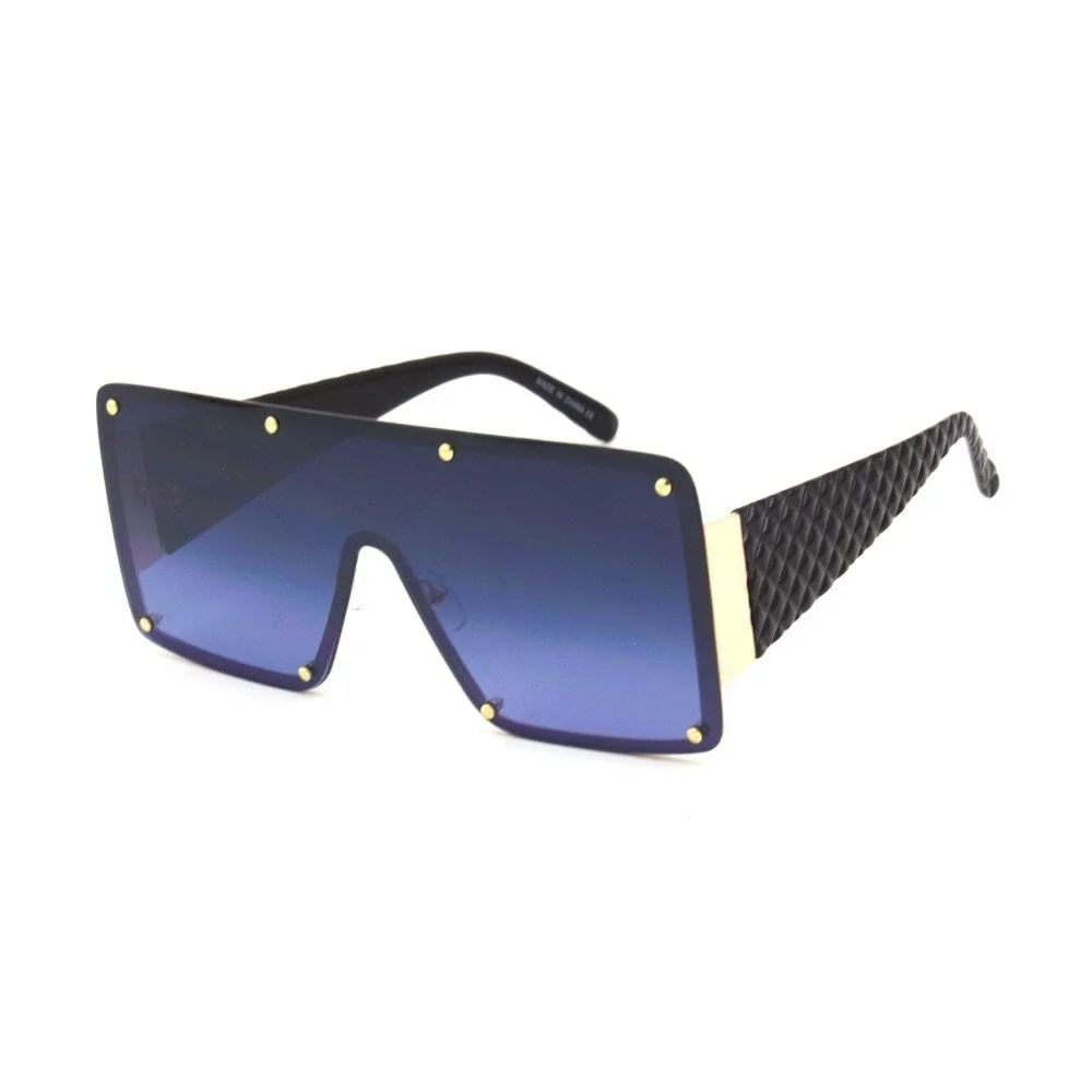 Oversized Shield Sunglasses Rivets Accents Fashion Trendy Sun Glasses Women 2026